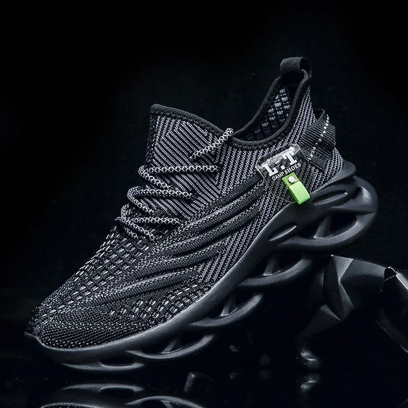 YRZL Men Sports Running Black Jogging Shoes Casual Sneakers Outdoor Breathable Mesh Women Light Shock-absorption Black Tennis (🚚 Free Shipping Worldwide)