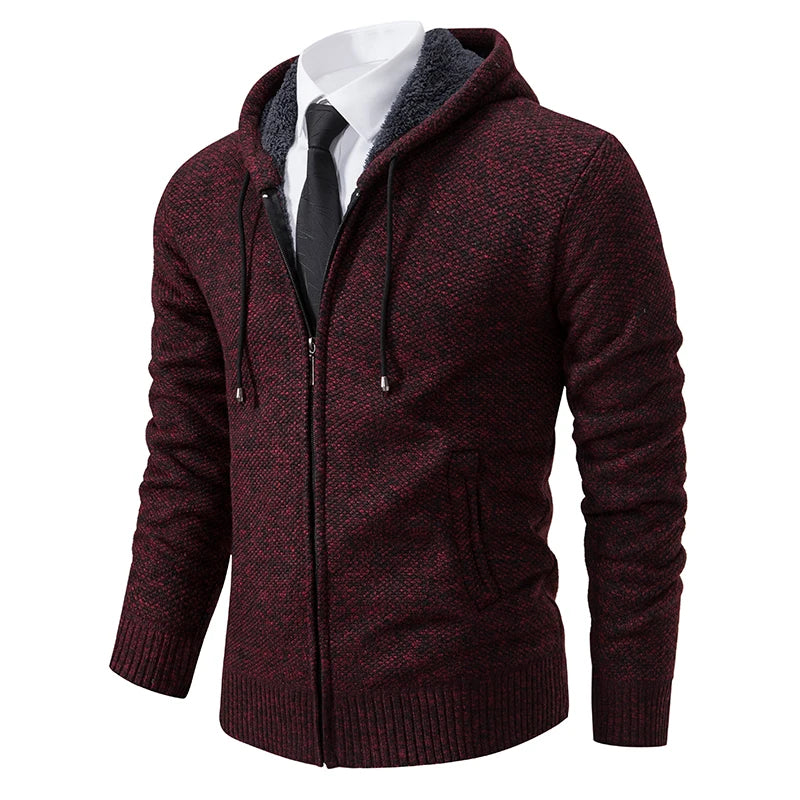 Men’s Autumn & Winter Casual Zipper Cardigan – Fleece-Lined Sports Coat, FREE SHIPPING WORLDWIDE