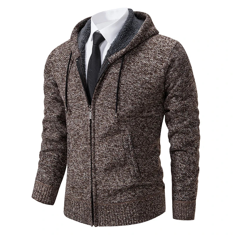 Men’s Autumn & Winter Casual Zipper Cardigan – Fleece-Lined Sports Coat, FREE SHIPPING WORLDWIDE