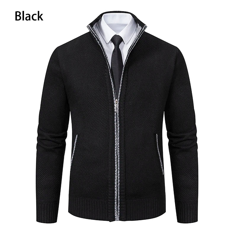Men’s Autumn & Winter Casual Zipper Cardigan – Fleece-Lined Sports Coat, FREE SHIPPING WORLDWIDE