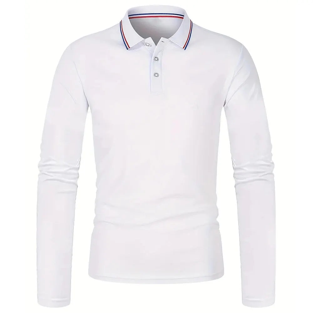 Fashionable Men’s Long Sleeve Polo