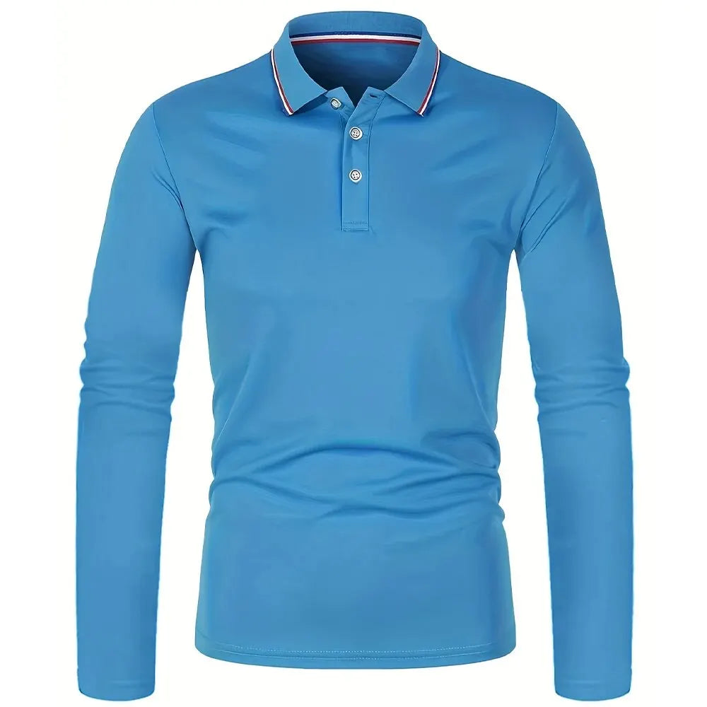 Fashionable Men’s Long Sleeve Polo