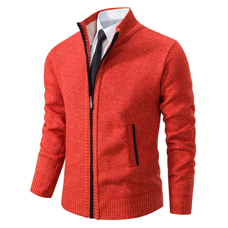 Men’s Autumn & Winter Casual Zipper Cardigan – Fleece-Lined Sports Coat, FREE SHIPPING WORLDWIDE