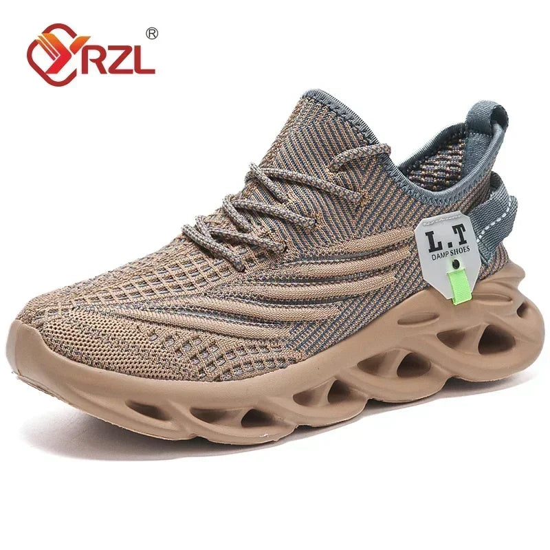 YRZL Men Sports Running Black Jogging Shoes Casual Sneakers Outdoor Breathable Mesh Women Light Shock-absorption Black Tennis (🚚 Free Shipping Worldwide)