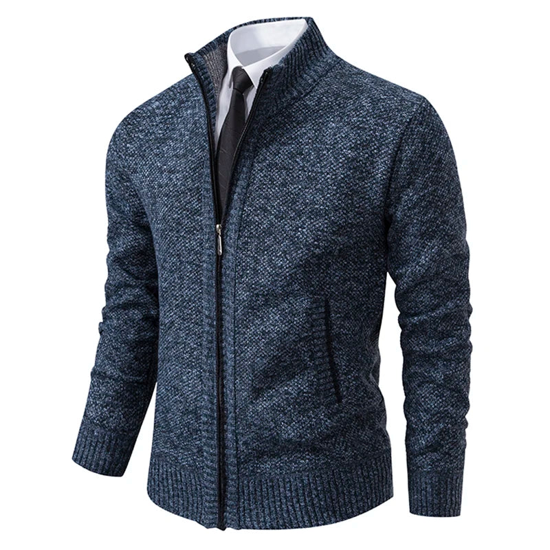 Men’s Autumn & Winter Casual Zipper Cardigan – Fleece-Lined Sports Coat, FREE SHIPPING WORLDWIDE