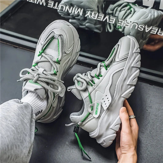 High-Quality Men’s Casual Sneakers – Chunky Thick Sole Athletic Shoes. 🚚 Free Shipping Worldwide