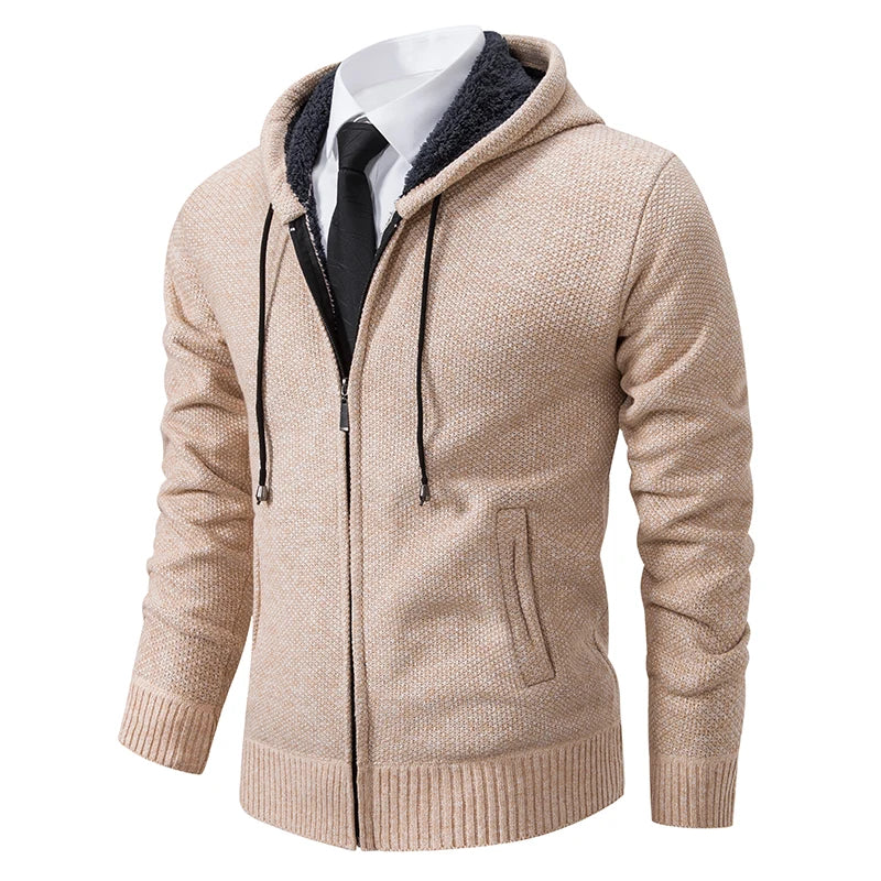 Men’s Autumn & Winter Casual Zipper Cardigan – Fleece-Lined Sports Coat, FREE SHIPPING WORLDWIDE