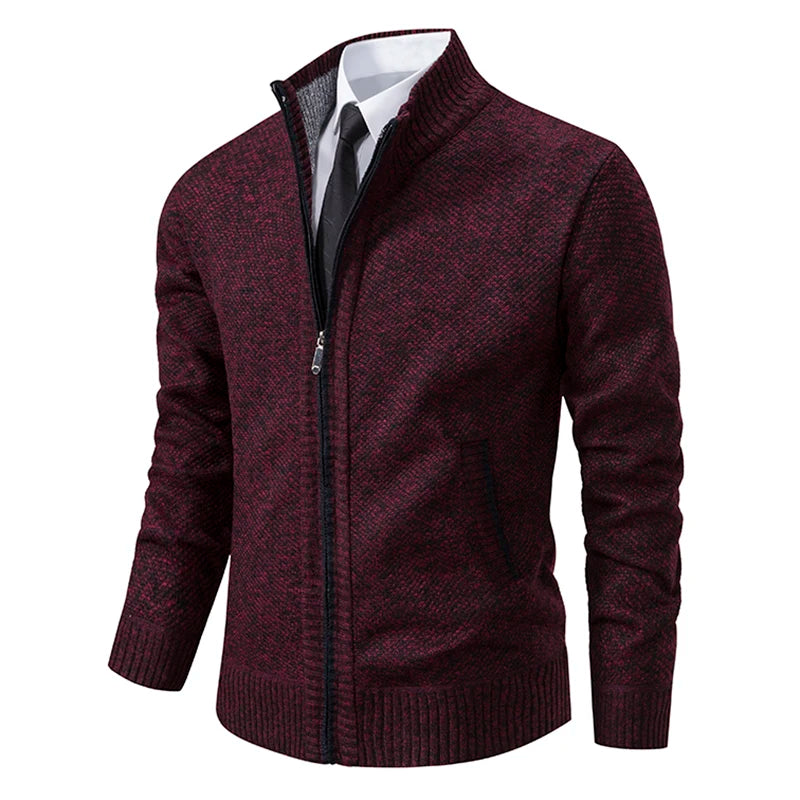 Men’s Autumn & Winter Casual Zipper Cardigan – Fleece-Lined Sports Coat, FREE SHIPPING WORLDWIDE