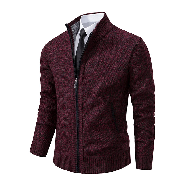 Men’s Autumn & Winter Casual Zipper Cardigan – Fleece-Lined Sports Coat, FREE SHIPPING WORLDWIDE