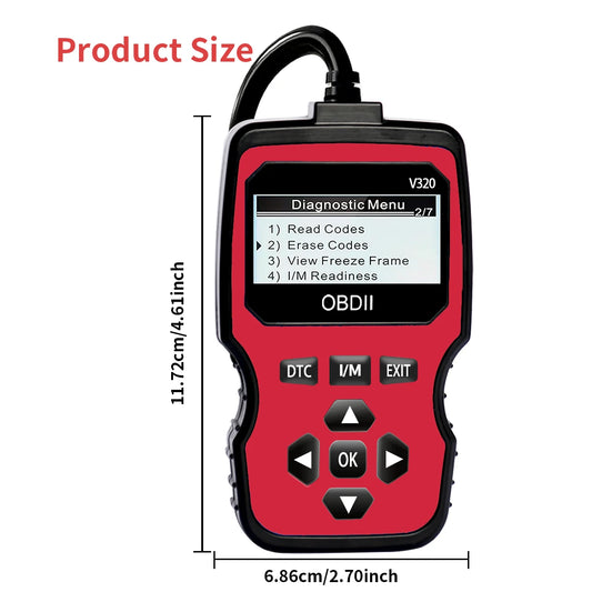 OBD2 Diagnostic Scanner – Engine Code Reader for All Cars Since 1996 | Real-Time Data, Battery Test & Code Erase (🚚 Free Shipping Worldwide)