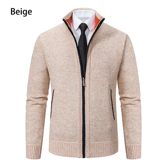 Men’s Autumn & Winter Casual Zipper Cardigan – Fleece-Lined Sports Coat, FREE SHIPPING WORLDWIDE