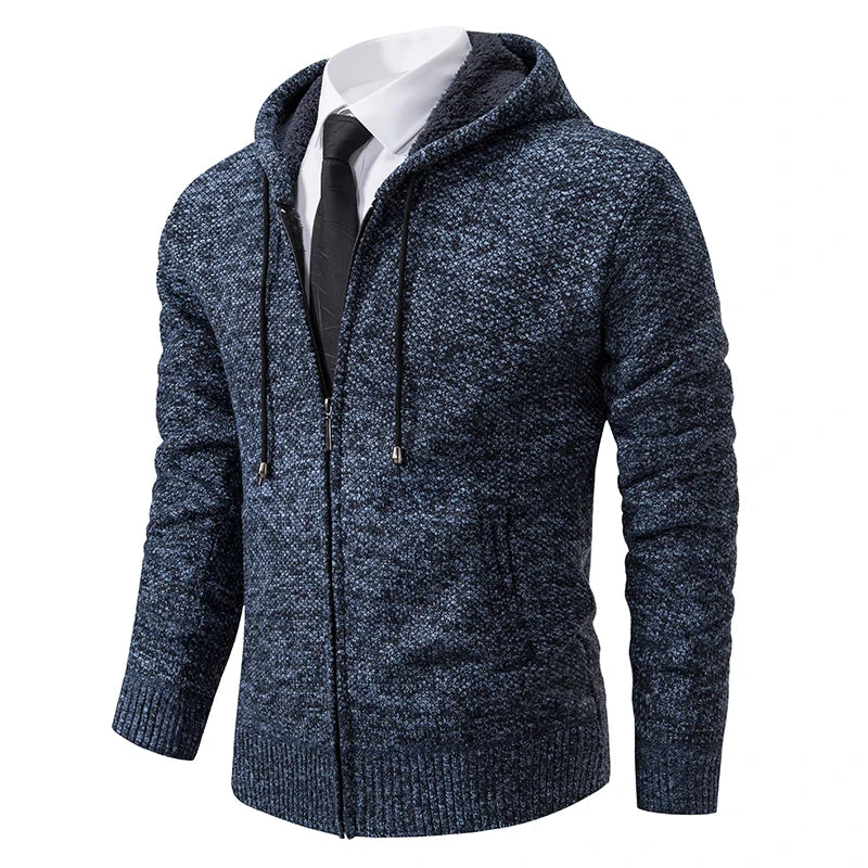 Men’s Autumn & Winter Casual Zipper Cardigan – Fleece-Lined Sports Coat, FREE SHIPPING WORLDWIDE