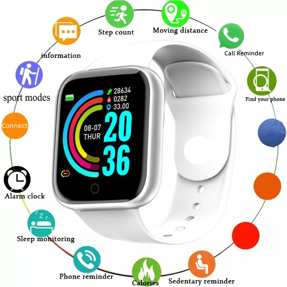 Smartwatch for Men & Women – Fitness Tracker, Message Alerts, Heart Rate Monitor, Compatible with Android & iOS (🚚 Free Shipping Worldwide)
