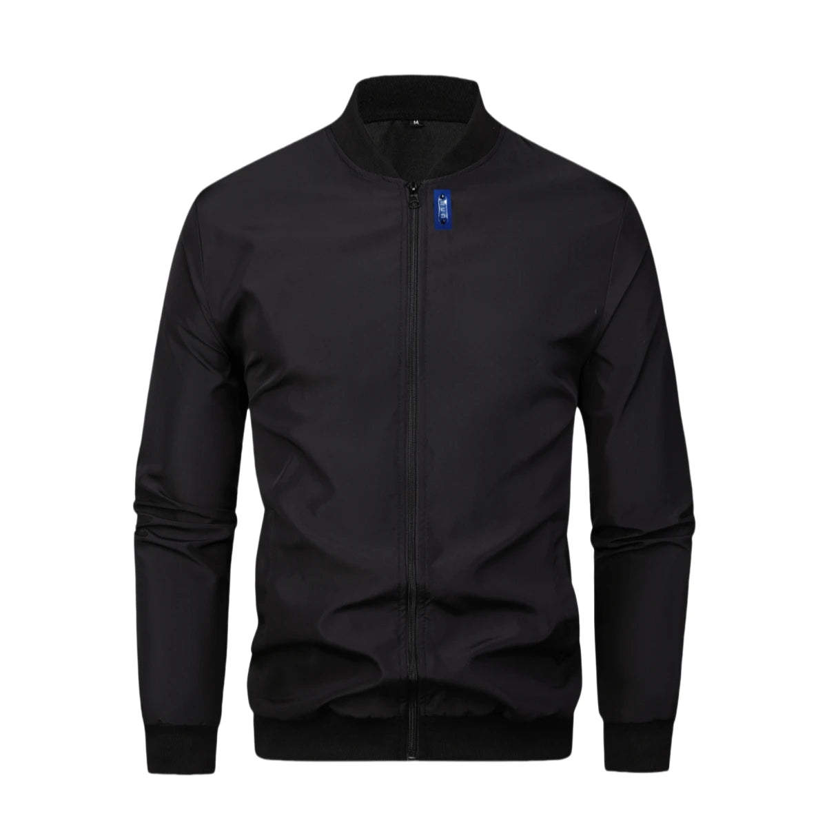 Men’s Baseball Collar Jacket – Loose Fit, Solid Color, Spring/Autumn