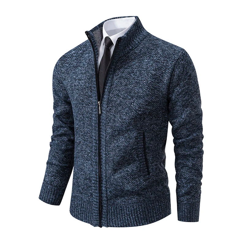 Men’s Autumn & Winter Casual Zipper Cardigan – Fleece-Lined Sports Coat, FREE SHIPPING WORLDWIDE