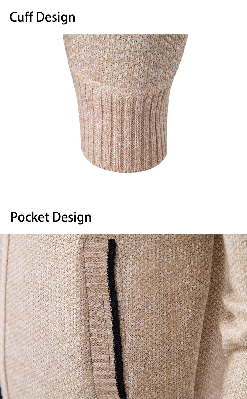Men’s Autumn & Winter Casual Zipper Cardigan – Fleece-Lined Sports Coat, FREE SHIPPING WORLDWIDE