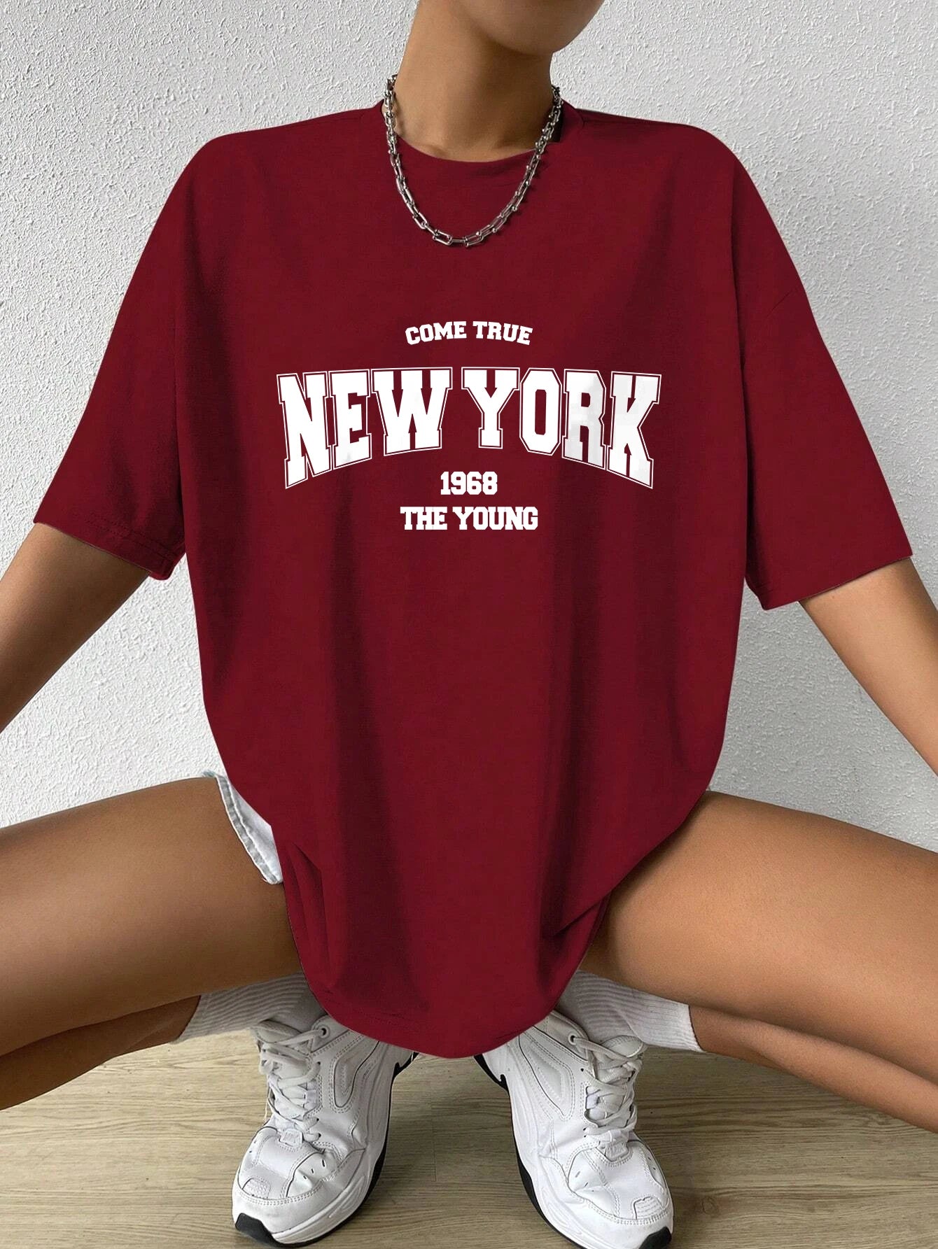 1968 New York Oversized Women’s T-Shirt – Casual Street Style    FREE SHIPPING WORLDWIDE