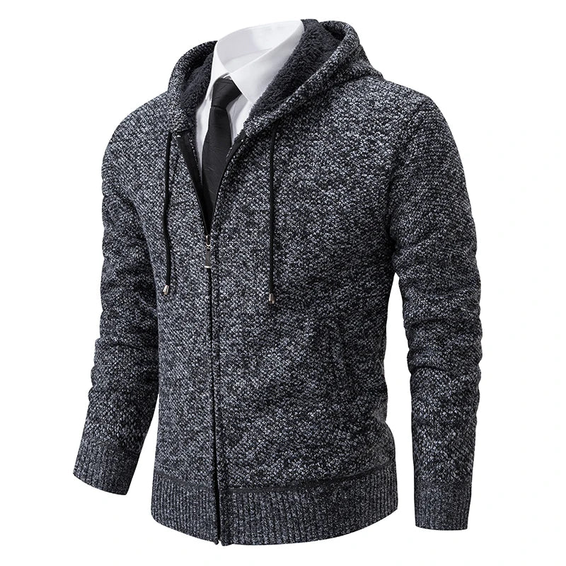 Men’s Autumn & Winter Casual Zipper Cardigan – Fleece-Lined Sports Coat, FREE SHIPPING WORLDWIDE