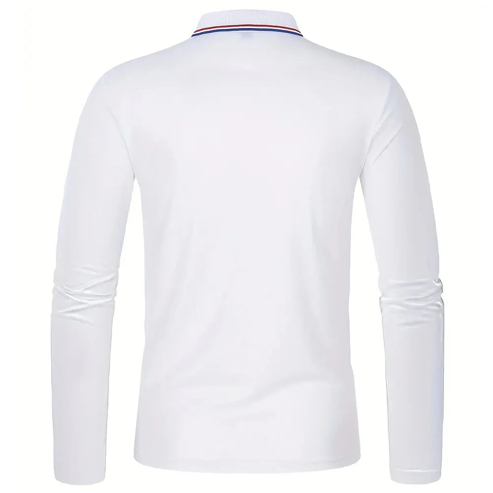 Fashionable Men’s Long Sleeve Polo