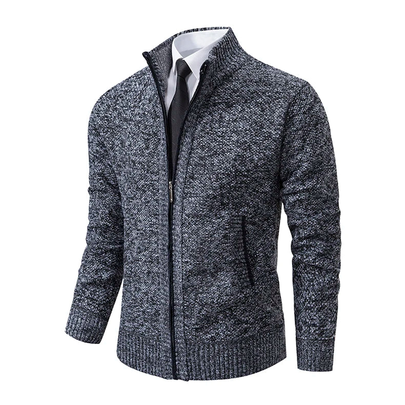 Men’s Autumn & Winter Casual Zipper Cardigan – Fleece-Lined Sports Coat, FREE SHIPPING WORLDWIDE