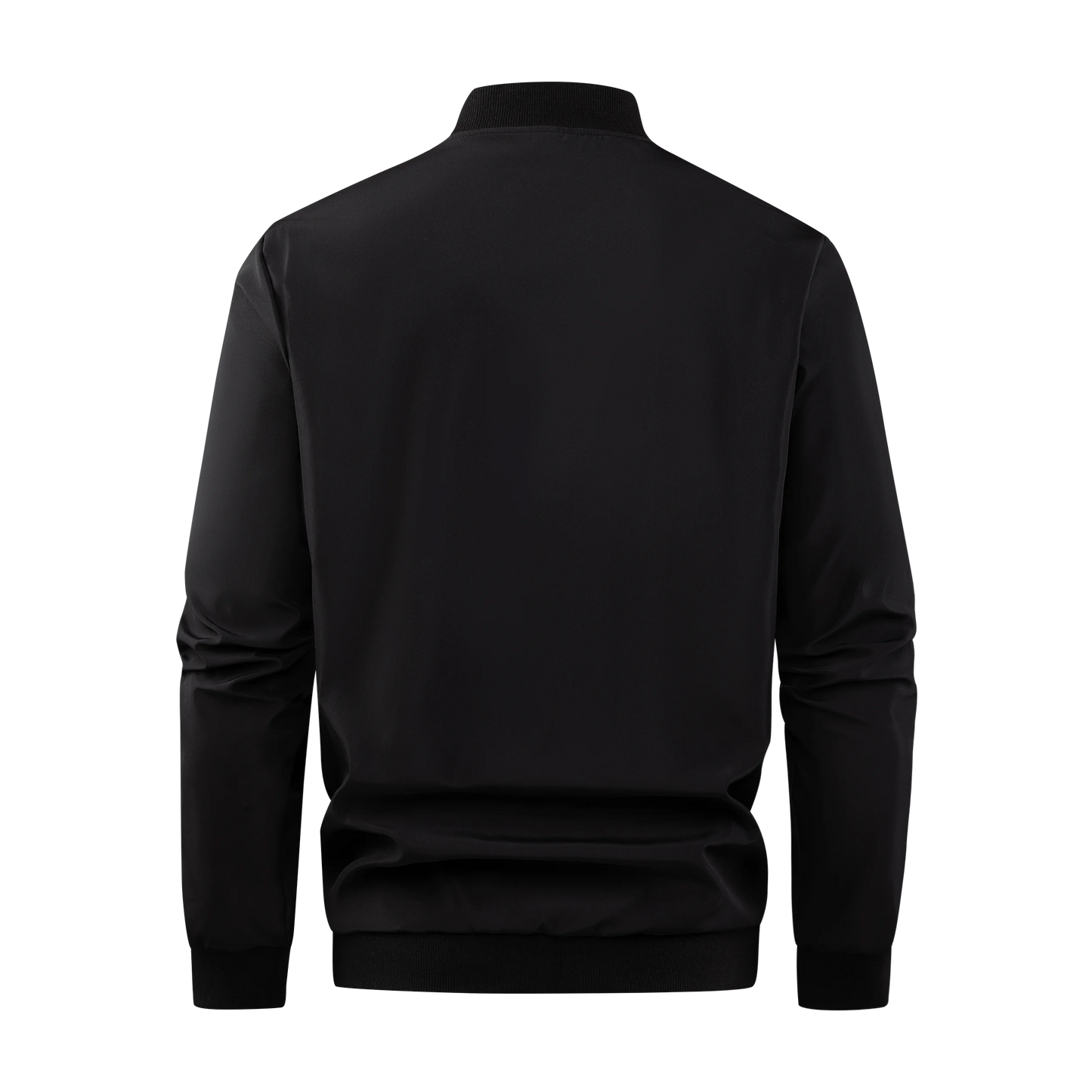 Men’s Baseball Collar Jacket – Loose Fit, Solid Color, Spring/Autumn