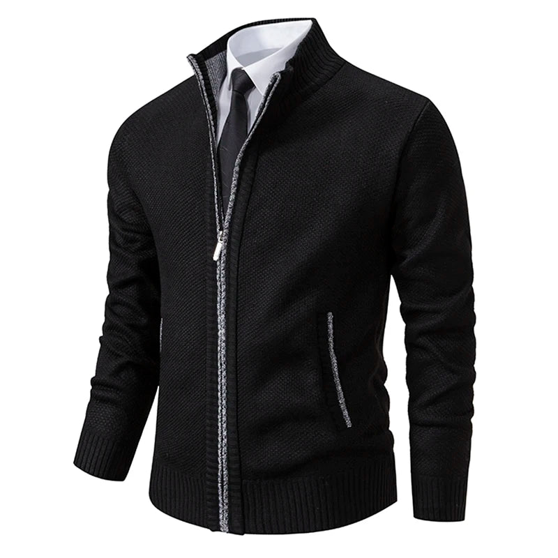 Men’s Autumn & Winter Casual Zipper Cardigan – Fleece-Lined Sports Coat, FREE SHIPPING WORLDWIDE