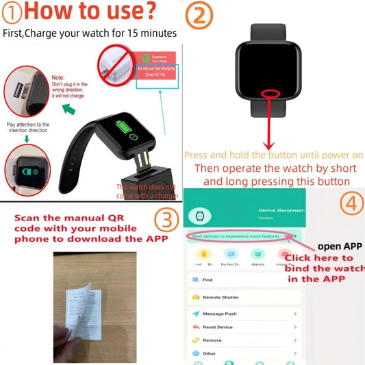 Smartwatch for Men & Women – Fitness Tracker, Message Alerts, Heart Rate Monitor, Compatible with Android & iOS (🚚 Free Shipping Worldwide)