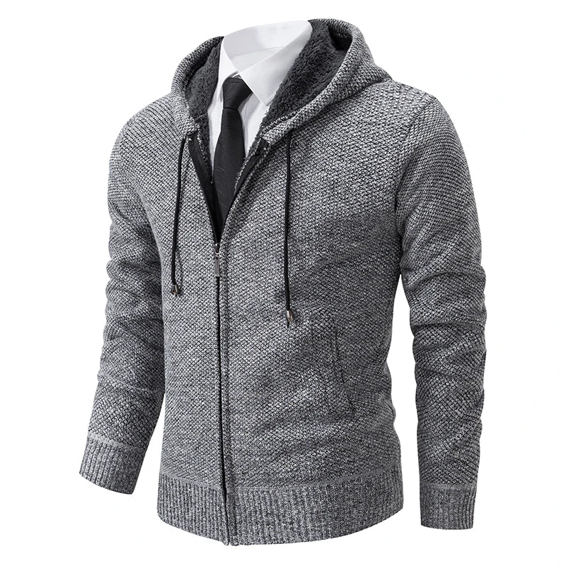 Men’s Autumn & Winter Casual Zipper Cardigan – Fleece-Lined Sports Coat, FREE SHIPPING WORLDWIDE