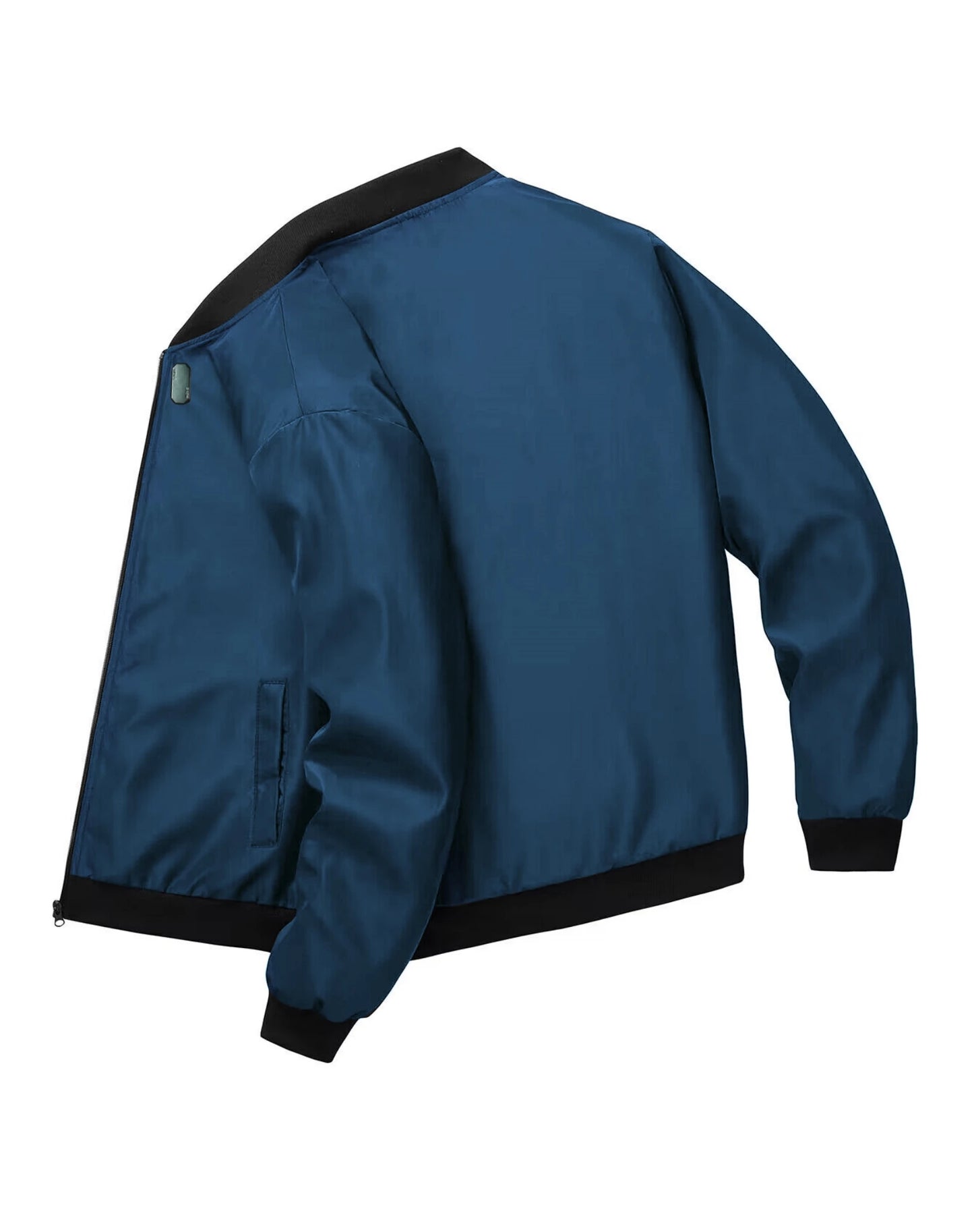 Men’s Baseball Collar Jacket – Loose Fit, Solid Color, Spring/Autumn