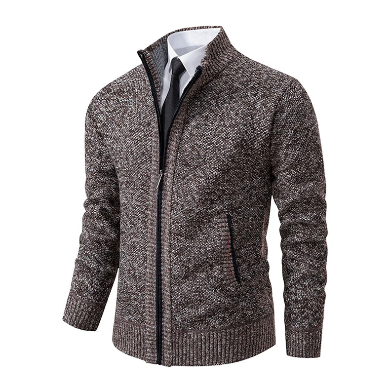 Men’s Autumn & Winter Casual Zipper Cardigan – Fleece-Lined Sports Coat, FREE SHIPPING WORLDWIDE