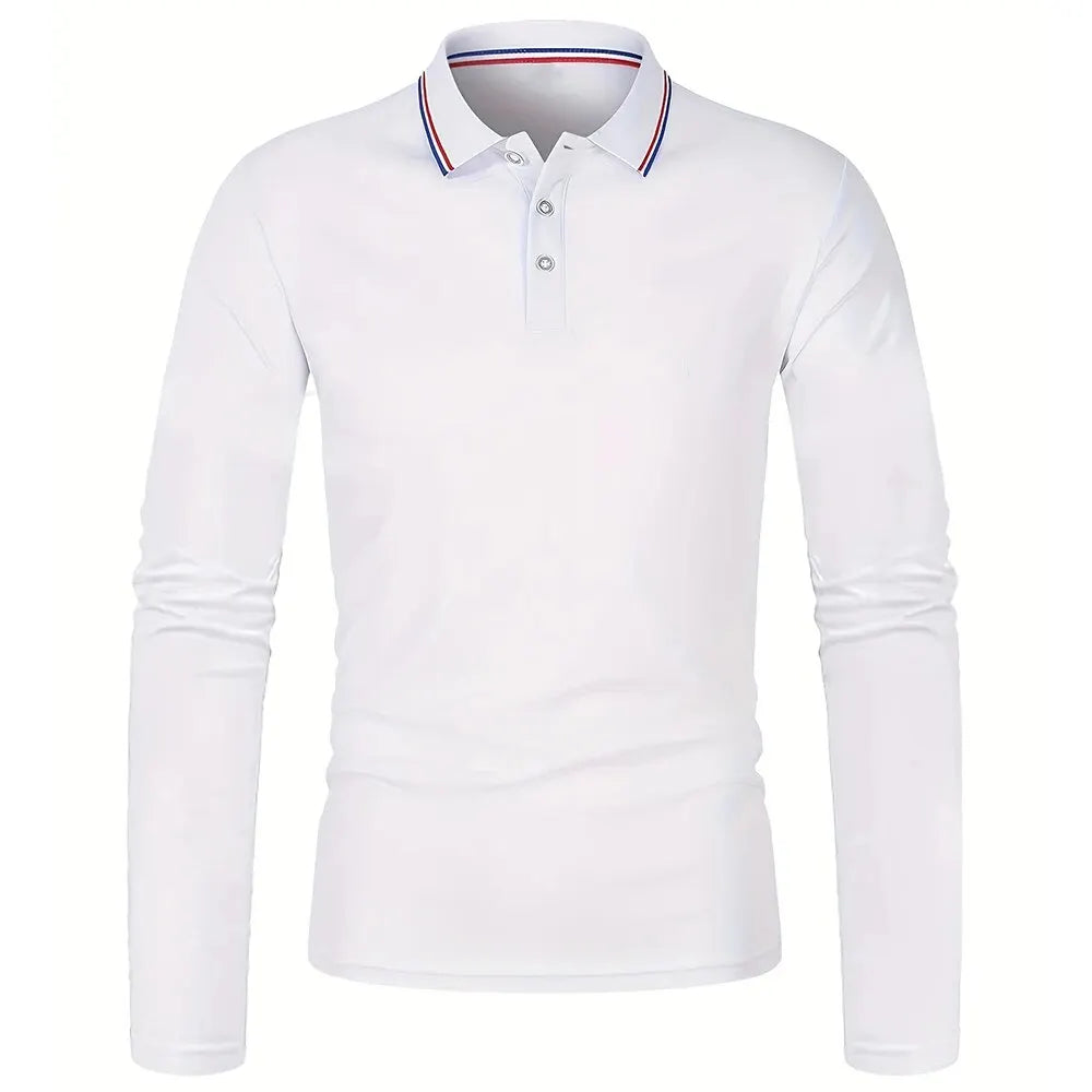 Fashionable Men’s Long Sleeve Polo