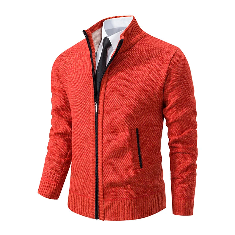 Men’s Autumn & Winter Casual Zipper Cardigan – Fleece-Lined Sports Coat, FREE SHIPPING WORLDWIDE