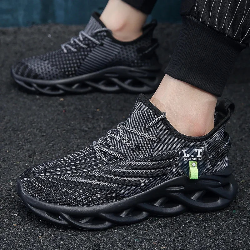 YRZL Men Sports Running Black Jogging Shoes Casual Sneakers Outdoor Breathable Mesh Women Light Shock-absorption Black Tennis     (🚚 Free Shipping Worldwide)