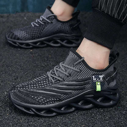 YRZL Men Sports Running Black Jogging Shoes Casual Sneakers Outdoor Breathable Mesh Women Light Shock-absorption Black Tennis     (🚚 Free Shipping Worldwide)