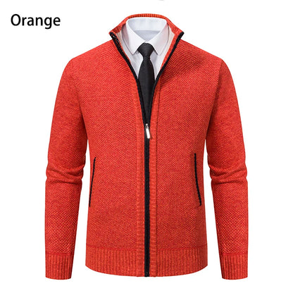 Men’s Autumn & Winter Casual Zipper Cardigan – Fleece-Lined Sports Coat, FREE SHIPPING WORLDWIDE