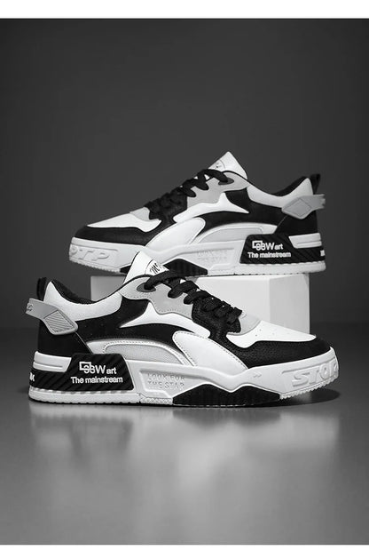 White Men’s Sneakers – Comfortable Streetwear Platform Shoes