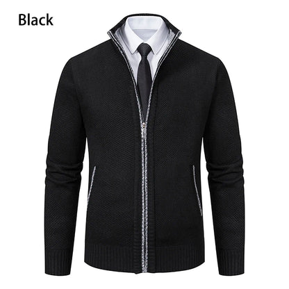 Men’s Autumn & Winter Casual Zipper Cardigan – Fleece-Lined Sports Coat, FREE SHIPPING WORLDWIDE