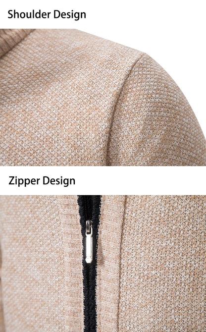Men’s Autumn & Winter Casual Zipper Cardigan – Fleece-Lined Sports Coat, FREE SHIPPING WORLDWIDE