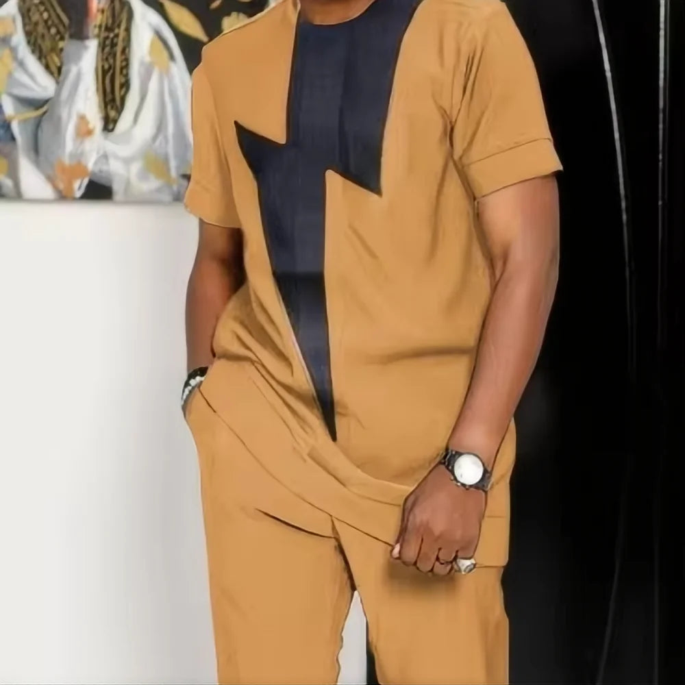 “Men’s Trendy Summer Set – Geometric Print