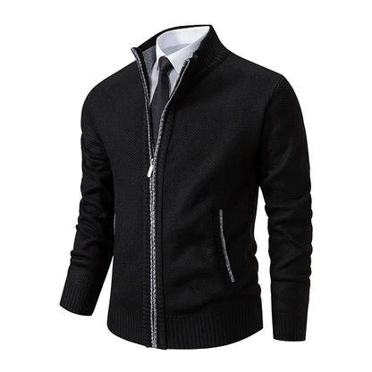 Men’s Autumn & Winter Casual Zipper Cardigan – Fleece-Lined Sports Coat, FREE SHIPPING WORLDWIDE