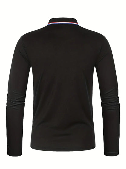 Fashionable Men’s Long Sleeve Polo