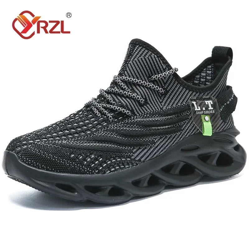 YRZL Men Sports Running Black Jogging Shoes Casual Sneakers Outdoor Breathable Mesh Women Light Shock-absorption Black Tennis     (🚚 Free Shipping Worldwide)