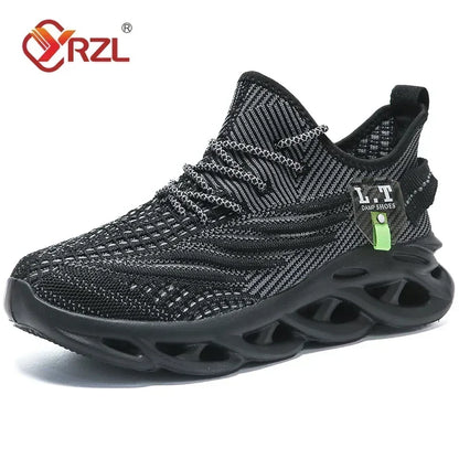 YRZL Men Sports Running Black Jogging Shoes Casual Sneakers Outdoor Breathable Mesh Women Light Shock-absorption Black Tennis     (🚚 Free Shipping Worldwide)