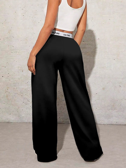 Casual Women’s Wide Leg Pants – Love Print Loose Trousers   FREE DELIVERY WORLDWIDE