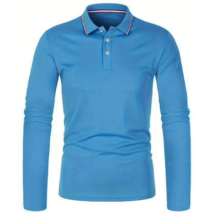 Fashionable Men’s Long Sleeve Polo
