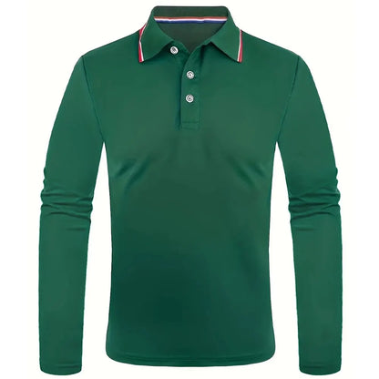 Fashionable Men’s Long Sleeve Polo
