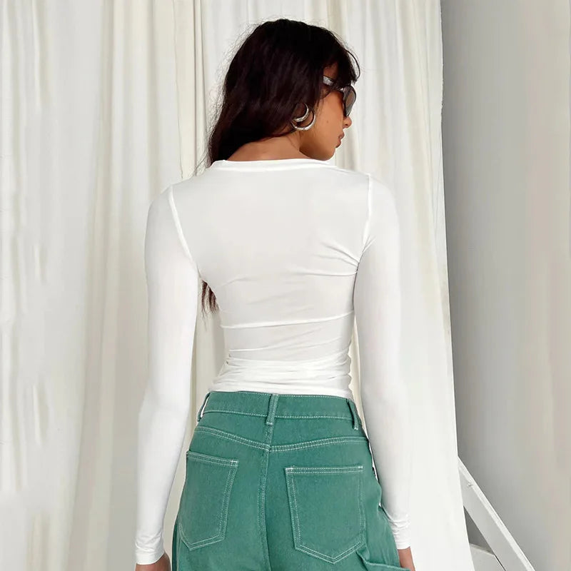 Women’s solid long sleeve tee – comfy, casual, and stylish for spring & autumn. Perfect streetwear top for everyday looks. FREE SHIPPING WORLDWIDE