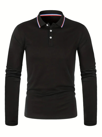 Fashionable Men’s Long Sleeve Polo