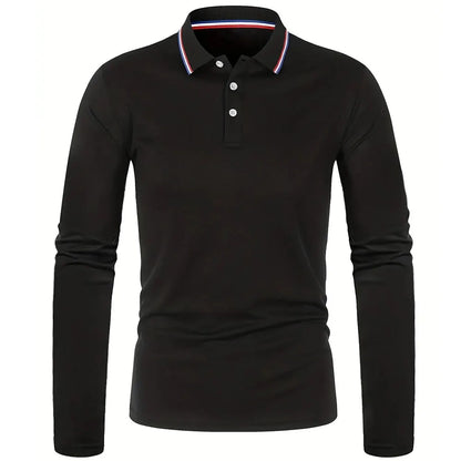Fashionable Men’s Long Sleeve Polo