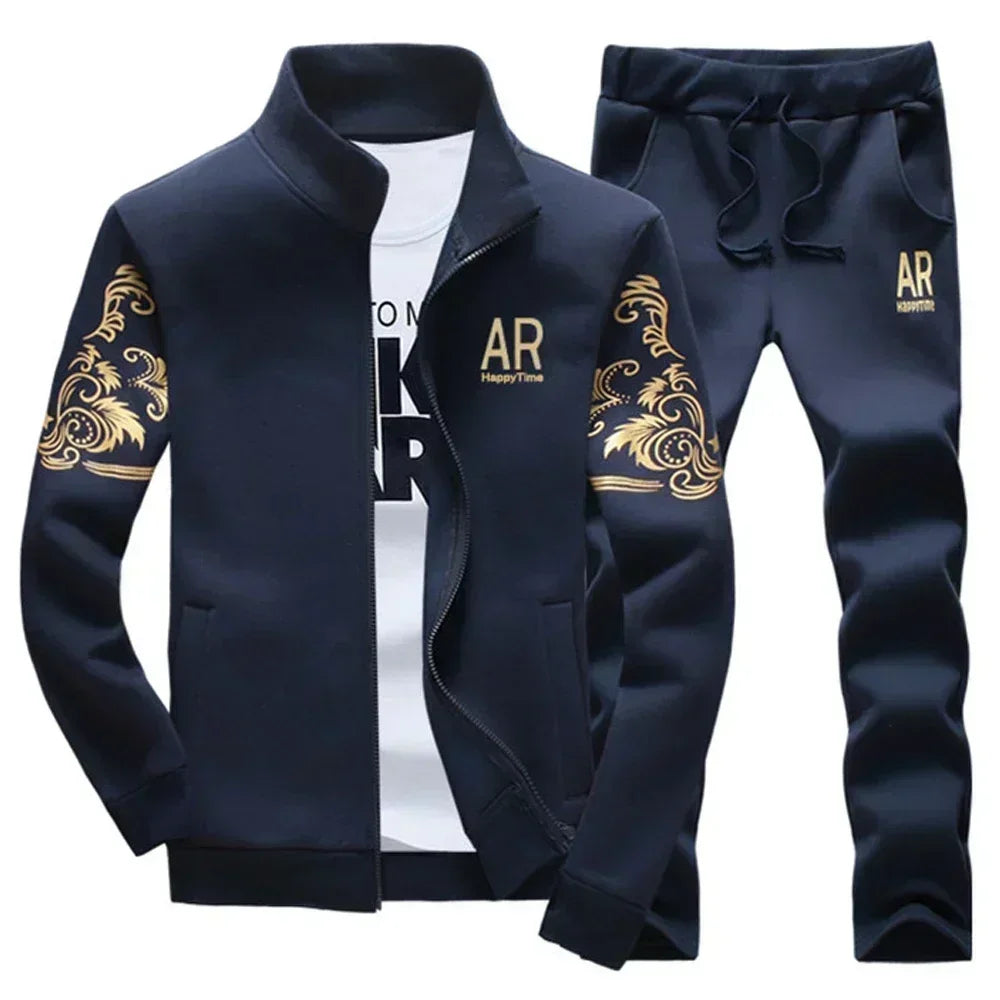 Men’s Winter Sports Suit – Fleece Jacket & Drawstring Pants Set